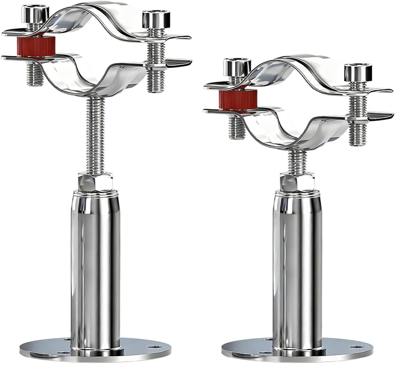 Sollbry Lot De 2 Colliers De Serrage Pour Tubes En Acier Inoxydable 304, Pour Tubes De Diamètre 51 À 57 Mm (2" À 2,24"), Fixation Murale Et Plafond.