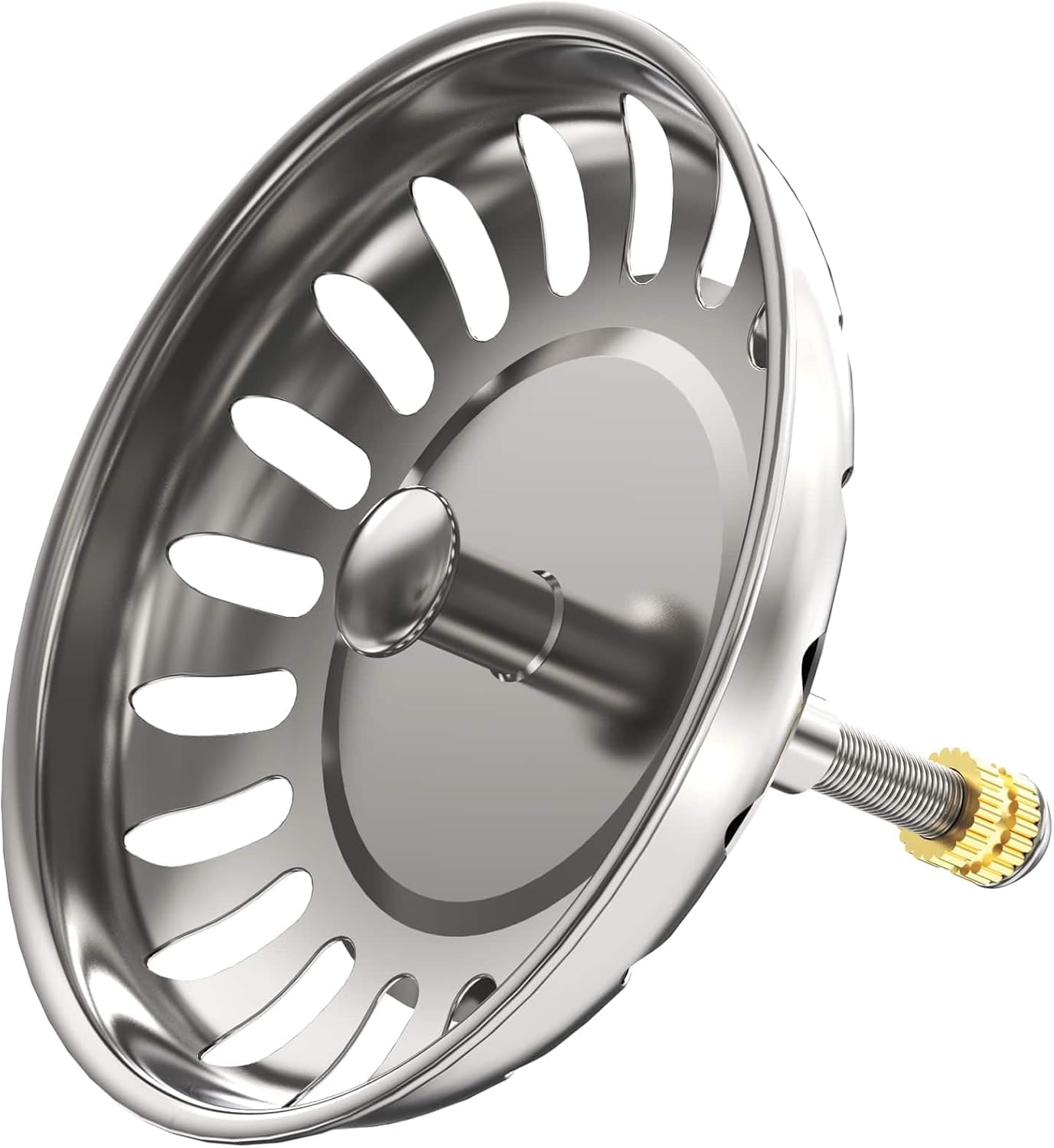 Sollbry Bouchon Évier Cuisine Filtre Avec Goupille Réglable - Universel Cuisine Bouchon Évier, Fonctionnement Du Bouton Excentrique Panier Crépine, Inoxydable, Compatible Lave-vaisselle (79 Mm)