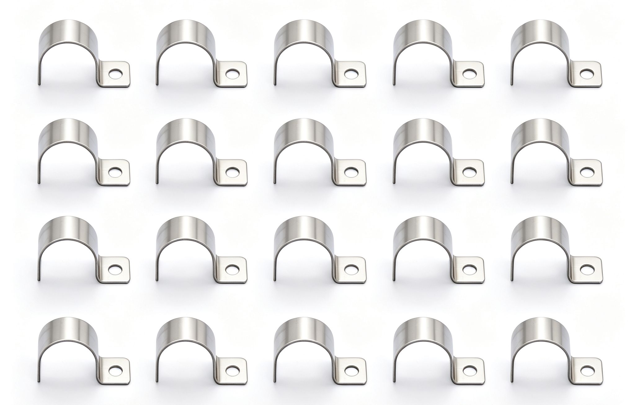 Sollbry Attache De Fixation Pour Tube En U - Collier Pour Tubes Et Câbles Ø 25 Mm - Acier Inoxydable - Patte Latérale Lot De 20 Pcs