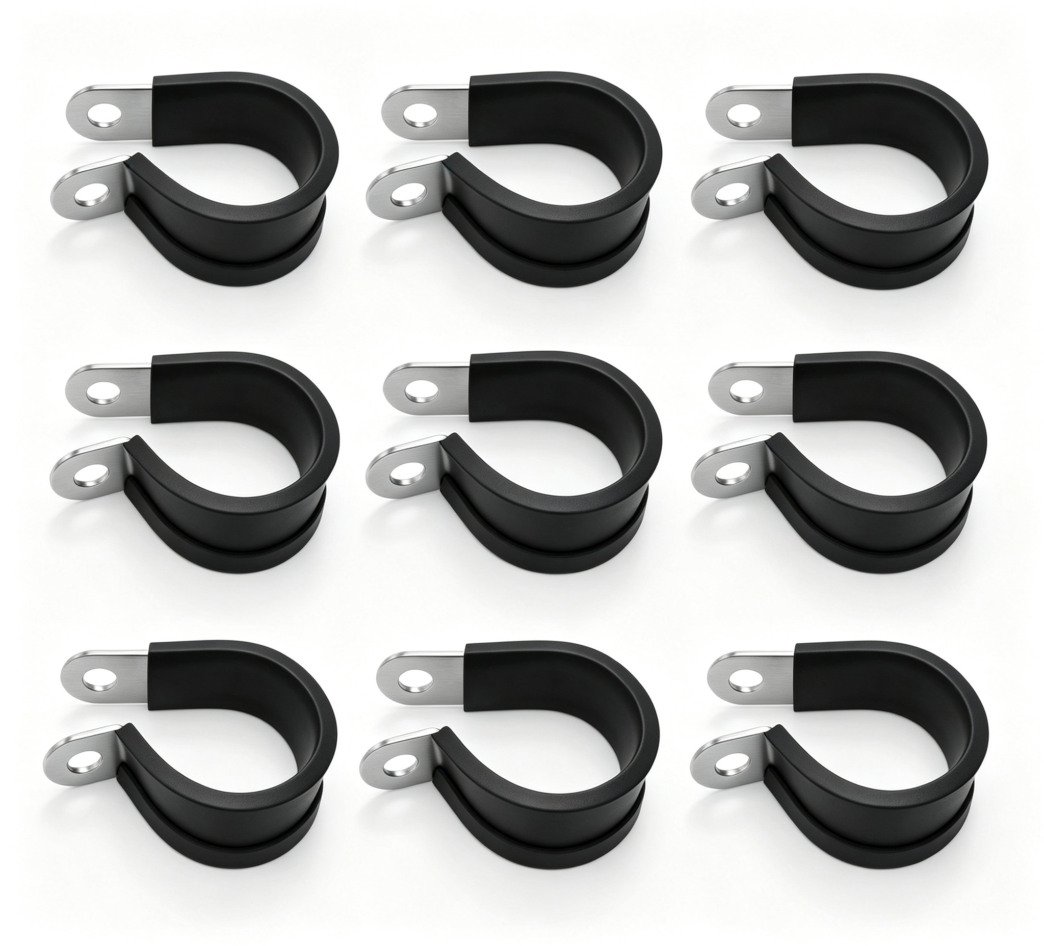 Sollbry 10x 40mm Colliers De Serrage Avec Garniture En Caoutchouc, Acier Inoxydable I Colliers De Serrage À Visser I Collier De Serrage 40mm, Collier De Fixation 40mm, Support De Tuyaux