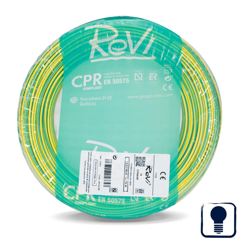 1,5 Mm² Grün/gelbes Elektrokabel 200 M Pvc-draht Beleuchtungskabel