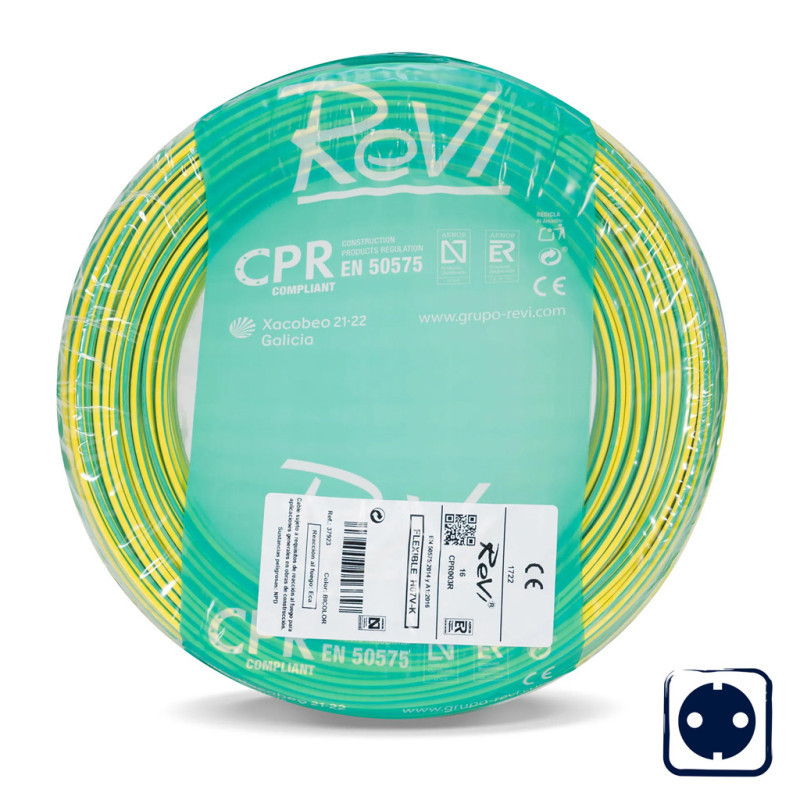 2,5 Mm² Grün/gelbes Elektrokabel 200 M Pvc-draht Elektrokabel