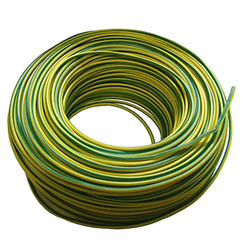 Halogenfreies Elektrokabel 10 Mm² Grün/gelb 50 M Pvc-draht H07z1-k Elektrokabel