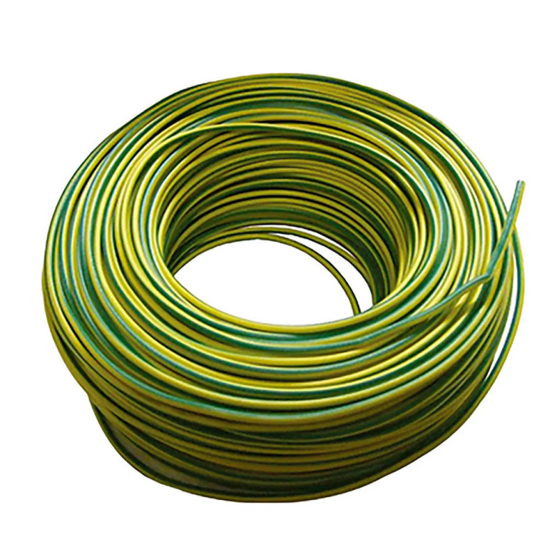 Halogenfreies Elektrokabel 6 Mm² Grün/gelb 50 M Pvc-draht H07z1-k Elektrokabel