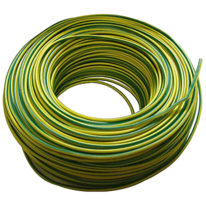 Halogenfreies Kabel 2,5 Mm² Grün/gelb 100 M Pvc-draht H07z1-k Elektrokabel