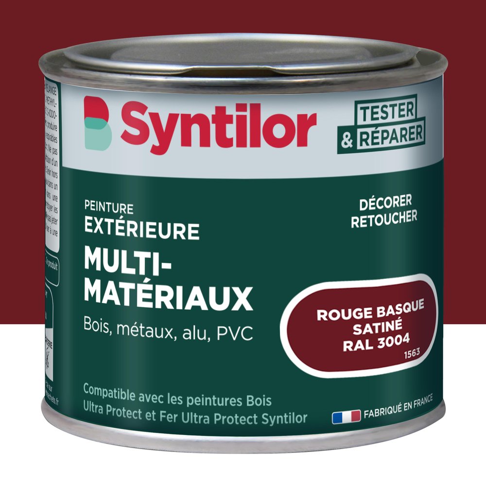 Außenfarbe Für Holz, Aluminium Und Pvc. Syntilor Baskischrot, Seidenmatt, 125 Ml Syntilor