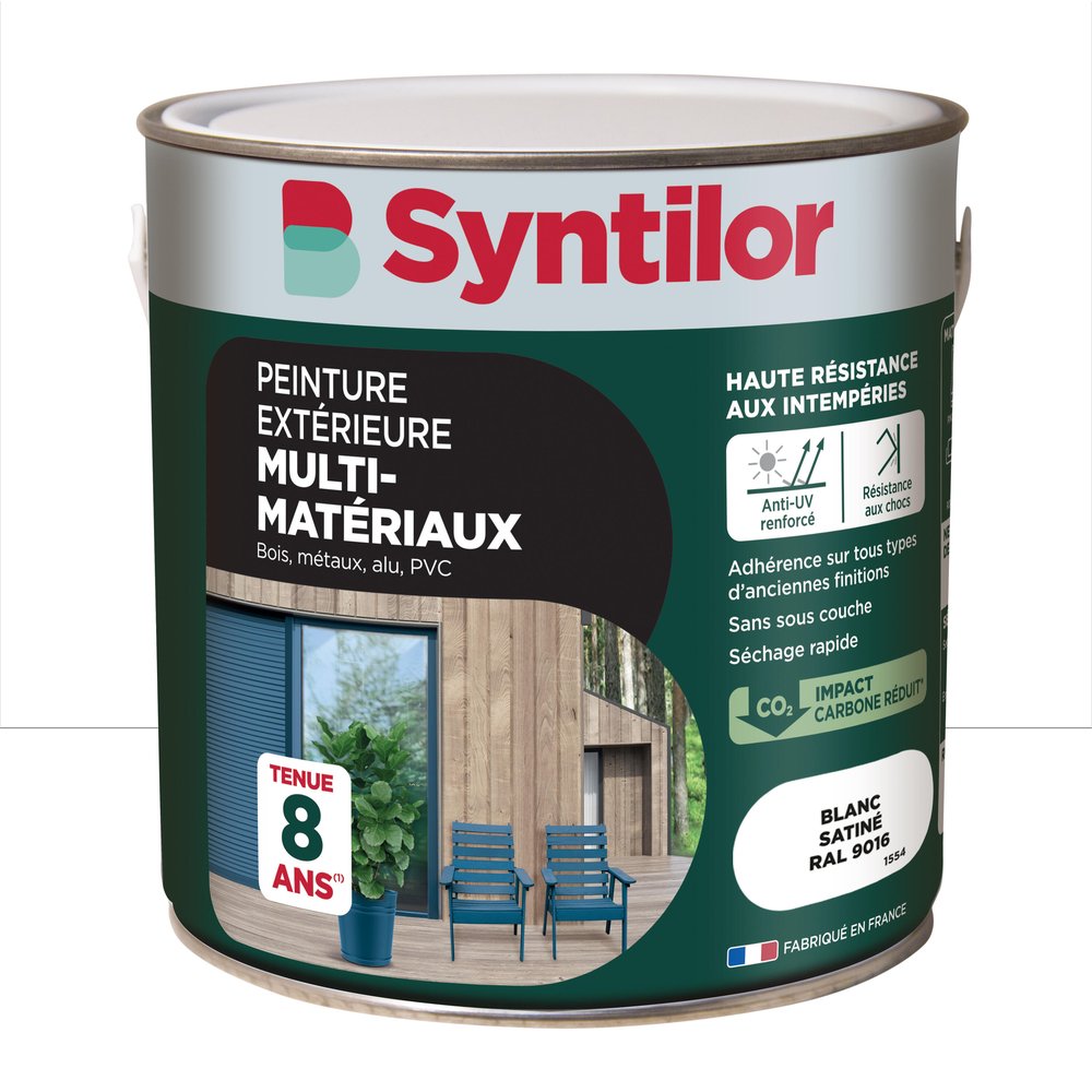 Außenfarbe Für Holz, Aluminium Und Pvc. Syntilor Seidenmattweiß 2l Syntilor