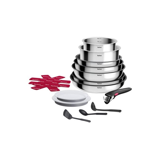 Tefal Ingenio Cook Eat Kochgeschirr Set Inox 15töpfe, Pfannen Und Utensilien L881sf04