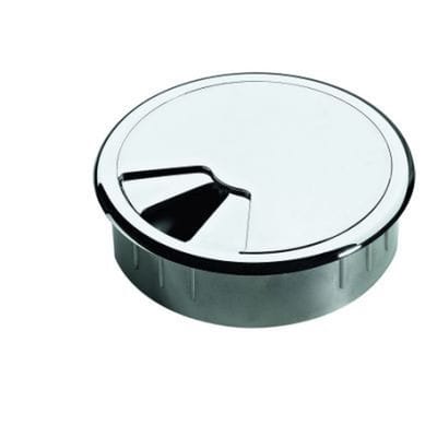 Hettich - MB-Kabeldurchlass, 9133726, rund, ø 80mm, h 23, 5mm, Kunststoff chromoptik glanz