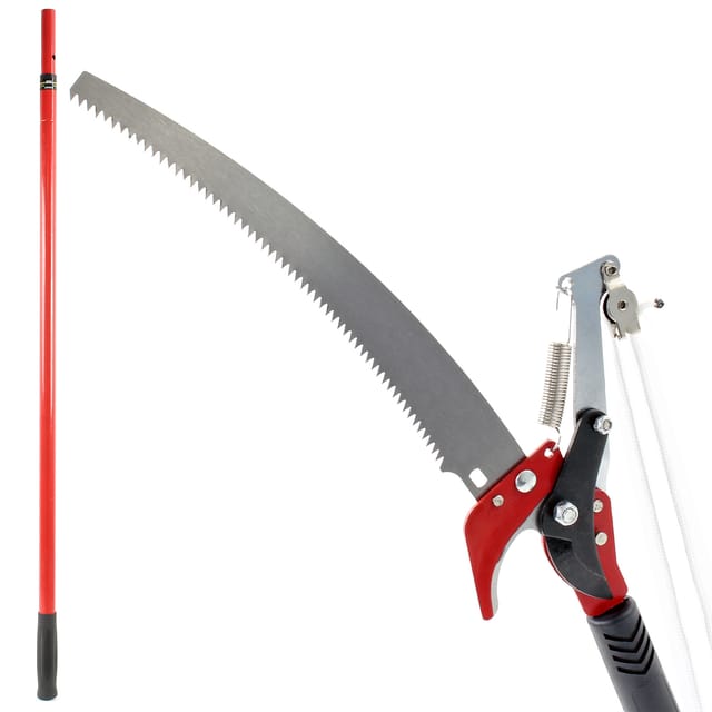 Teleskop 2in1 Astsäge Astschere 100-200cm, Gartensäge mit Seilzug, Baumschere für Äste bis ca. ø 30 mm, Teleskopsäge und Teleskopschere - Xpotool