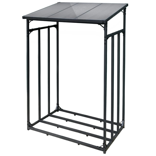 Kaminholzregal außen, bis 1500 kg Traglast, 133 x 83 x 185 cm für Outdoor, Metall mit Pulverbeschichtung, Feuerholzregal freistehend - Toboli