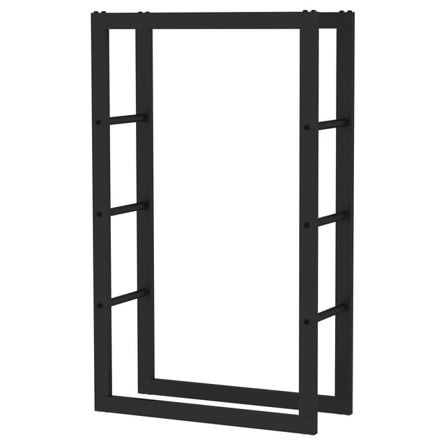 Kaminholzregal außen und innen, bis 150 kg Traglast, 100 x 25 x 60 cm, Brennholzständer aus pulverbeschichtetem Metall, Feuerholzregal freistehend