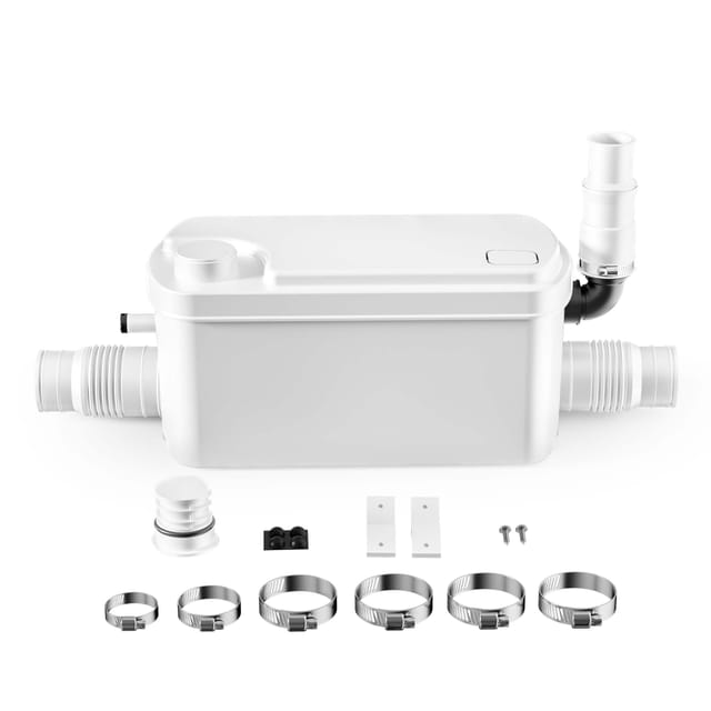 3/1 Kleinhebeanlage 250 w mit 3 Einlässen, Hebeanlage bis 8,5 m Höhe, Abwasserhebeanlage z. b. für wc und Dusche, kompakte Fäkalienhebeanlage