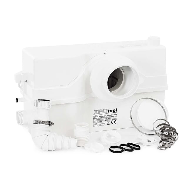 4/2 Kleinhebeanlage 800 w mit Häcksler, Hebeanlage bis 9 m Höhe, Abwasserhebeanlage mit 4 Einlässen, Fäkalienhebeanlage für wc und Dusche - Xpotool