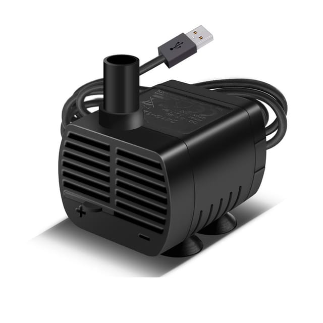 Ccykxa - Schwarz) Tauchwasserpumpe, Aquariumpumpe, verstellbar, 200 l/h, 3 w, extrem leise USB-Pumpe für Teich, Aquarium, Brunnen, Aquarium, 1,4 m