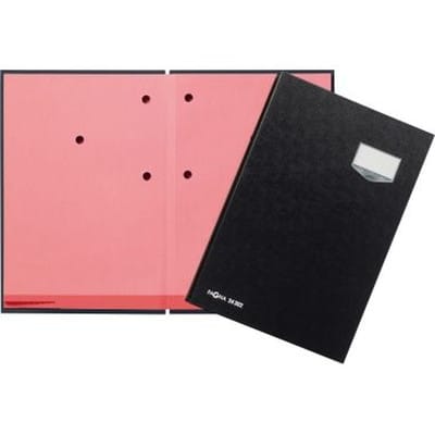 Unterschriftenmappe de Luxe din A4 Kunststoff schwarz rosa 20 Fächer