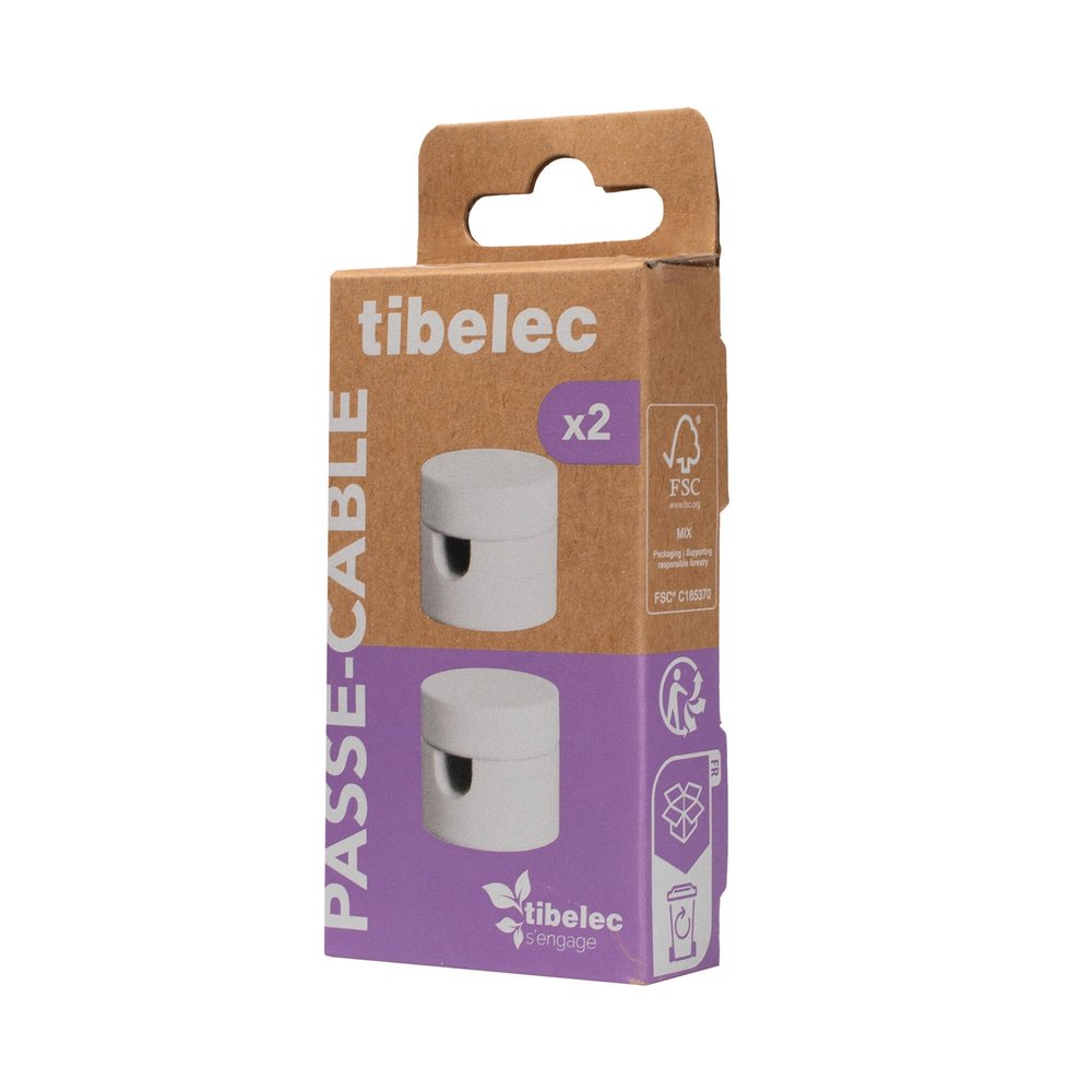 Weiße Aluminium-kabelverschraubungen D20mm, 2er-set, Tibelec Tibelec