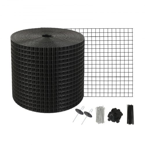 Vogelschutz Für Solarmodule, 15,2 Cm X 30,4 M, Taubenabwehr Solaranlagengitter Mit 100 Edelstahl-verschlüssen, Solarmodul-schutz Mit Rostfreier Pvc-beschichtung, 1,27 Cm Drahtrollengeflecht
