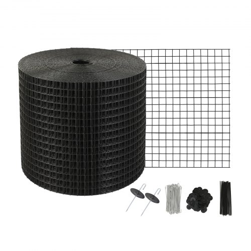Vevor Vogelschutz Für Solarmodule, 15,2 Cm X 30,4 M, Taubenabwehr Solaranlagengitter Mit 60 Edelstahl-verschlüssen, Solarmodul-schutz Mit Rostfreier Pvc-beschichtung, 1,27 Cm Drahtrollengeflecht
