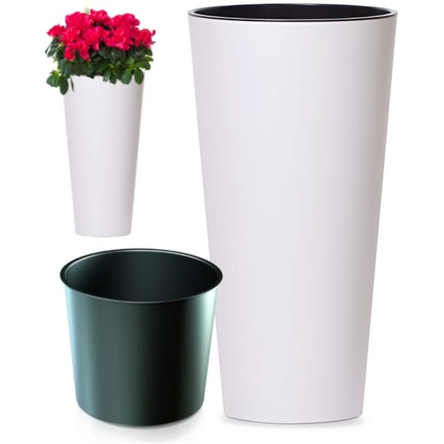 Großer Tubus Slim Shine Blumentopf DTUS300S Weiß