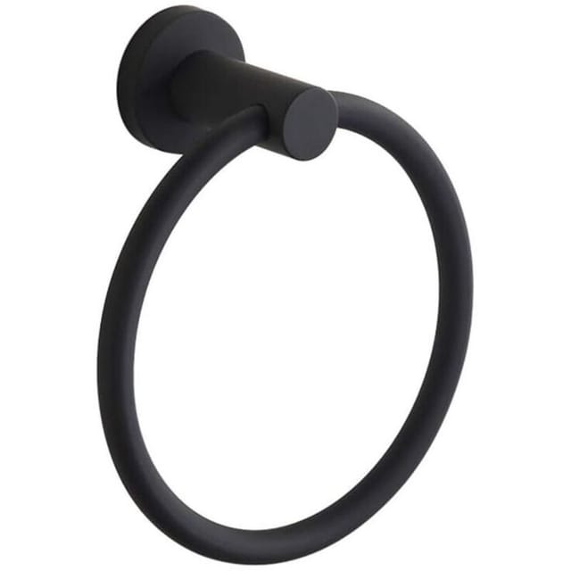CHOYCLIT Handtuchring aus Edelstahl 304 zur Wandmontage für Badezimmer, Schwarz