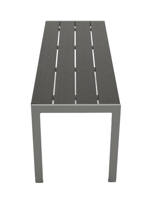 Degamo - Hockerbank sorano 2-sitzer, Aluminium silbergrau + Kunstholz dunkelgrau