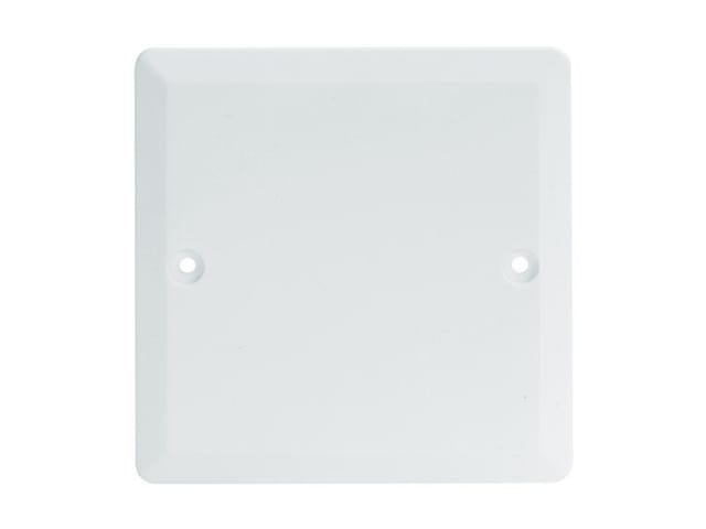 Quadratischer Deckel zum Anschrauben 85x85mm für Einbaudosen Durchmesser 67mm.
