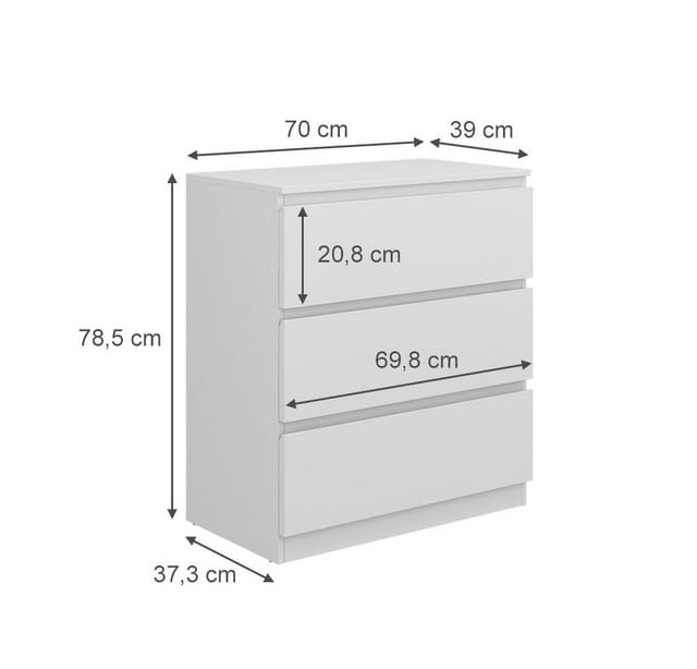 Vicco - Kommode Calisto, Weiß, 70 x 78.5 cm