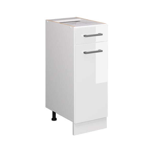 Unterschrank R-Line, Weiß Hochglanz, 30 cm mit Schublade, ohne Arbeitsplatte Vicco