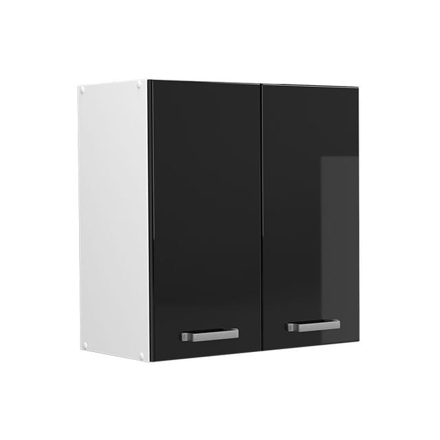 Vicco - Hängeschrank R-Line, Schwarz Hochglanz, 60 cm mit Türen