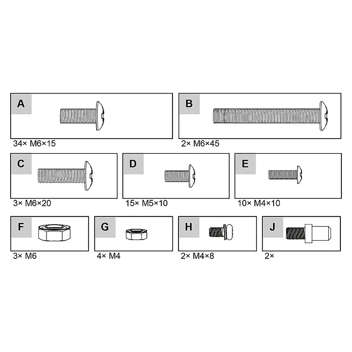 Grillstar Ersatzschrauben Set (Passend für: Gasgrill Powerburner 350-1)
