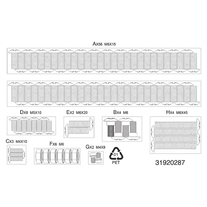 Grillstar Ersatzschrauben Set (Passend für: Gasgrill Powerburner 250-1)