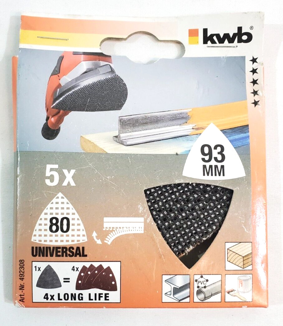 KWB Schleifgitter für Deltaschleifer 93 x 93 mm Körnung 80