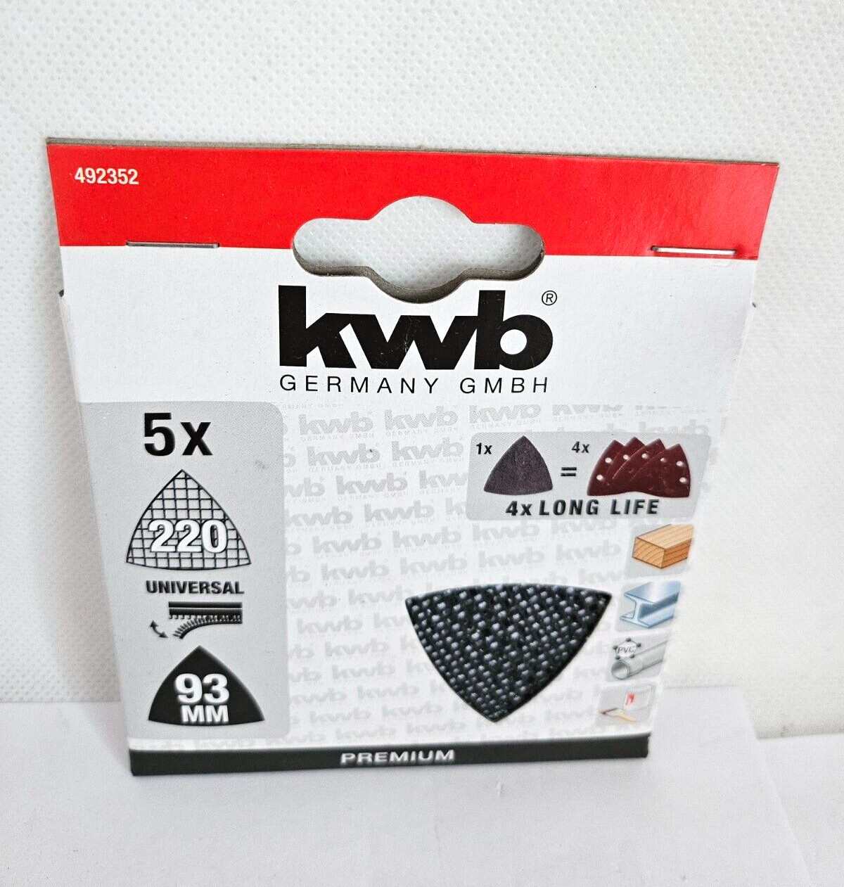 KWB Schleifgitter für Deltaschleifer 93 x 93 mm Körnung K220 / 5-tlg Bild 3