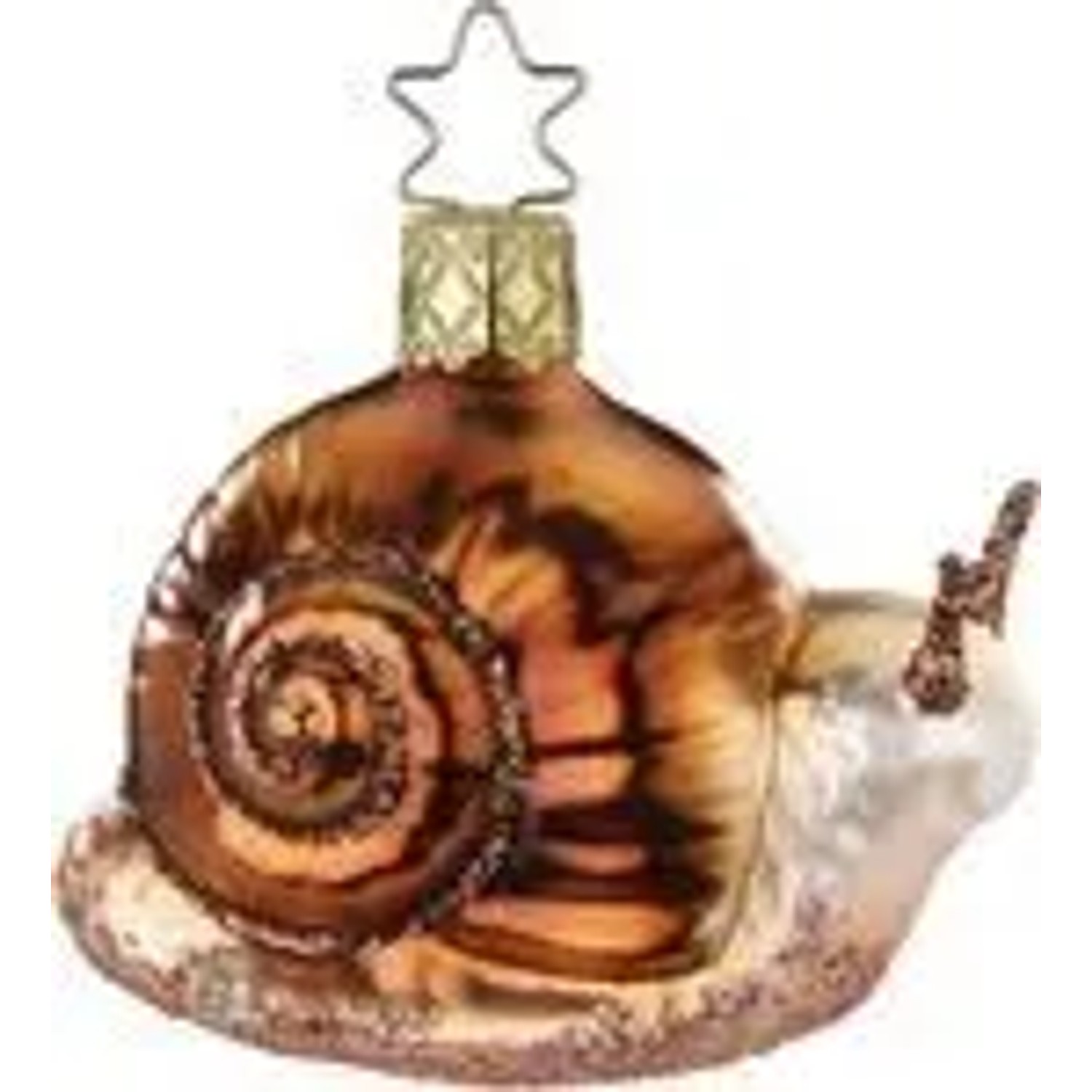 Inge`s Christmas Decor GmbH Christbaumschmuck Glas Schnecke 6 cm Braun