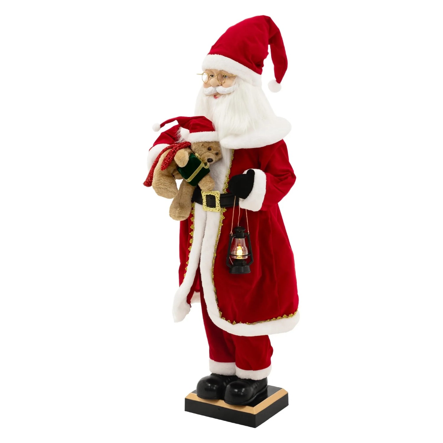 ECD Germany Weihnachtsmann Dekofigur 120 cm mit LED Bewegung Sound