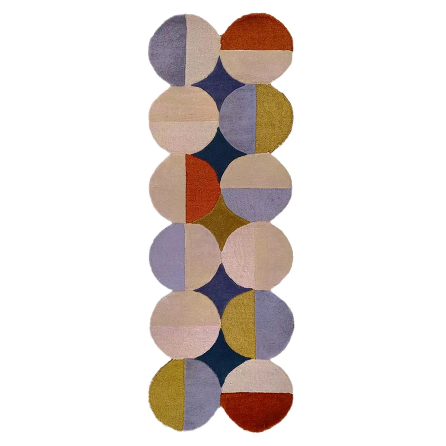 Flair Rugs Wollteppich Mia Ellipse 80 cm x 230 cm Blau-Mix
