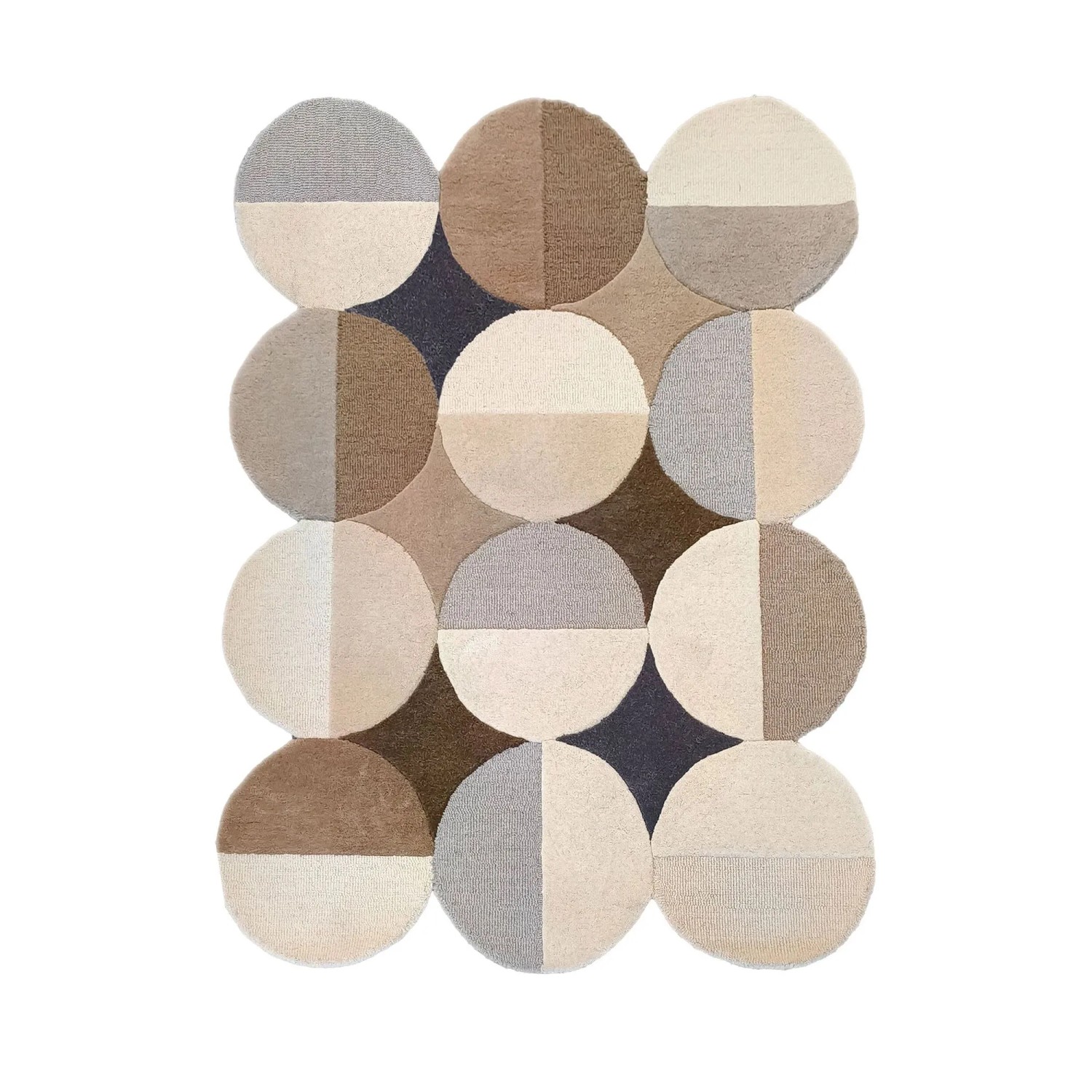 Flair Rugs Wollteppich Mia Ellipse 160 cm x 230 cm Beige