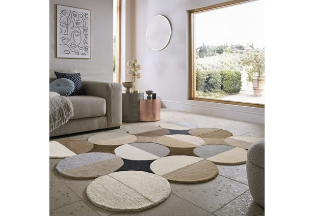 Flair Rugs Wollteppich Mia Ellipse 160 cm x 230 cm Beige