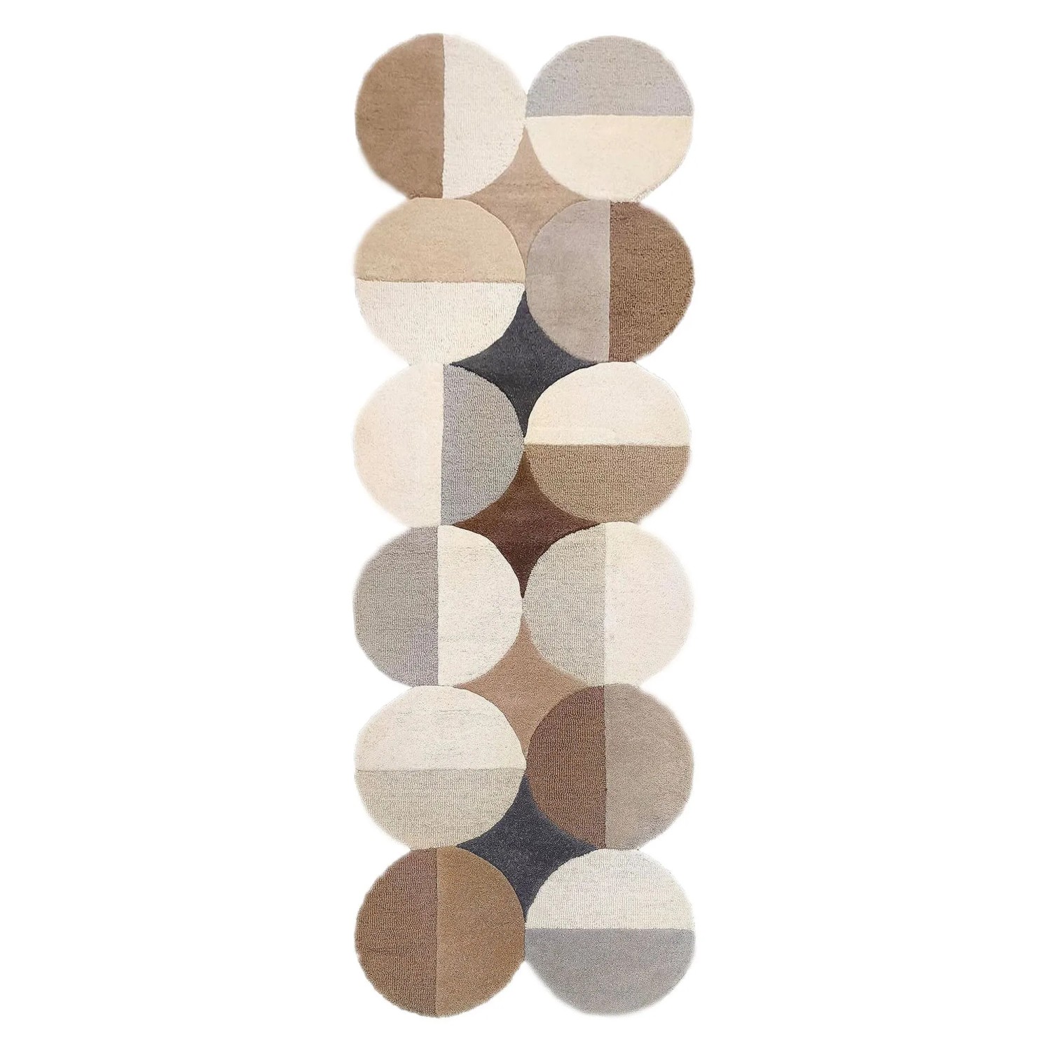 Flair Rugs Wollteppich Mia Ellipse 80 cm x 230 cm Beige