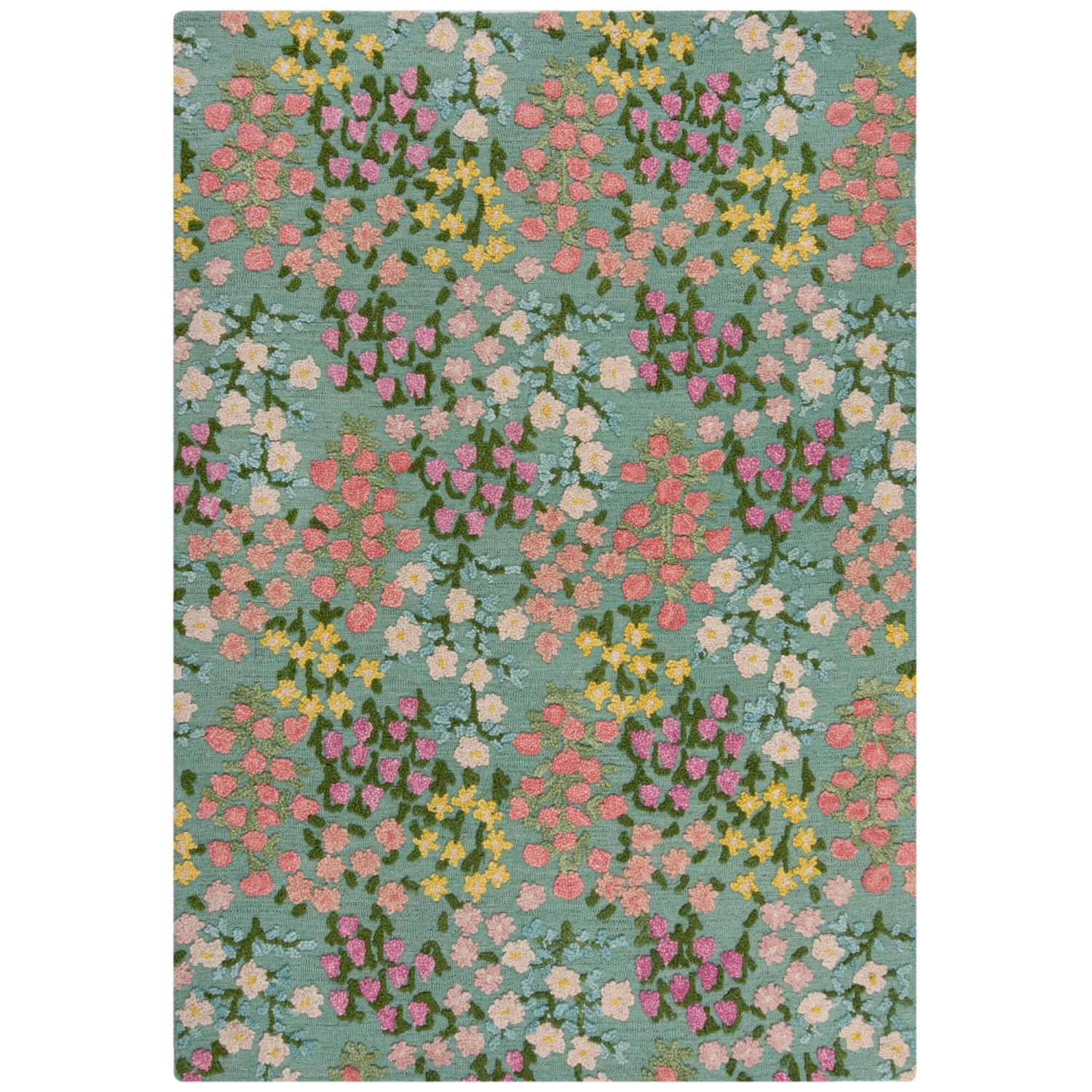 Flair Rugs Wollteppich Emilia Floral 120 cm x 170 cm Mehrfarbig