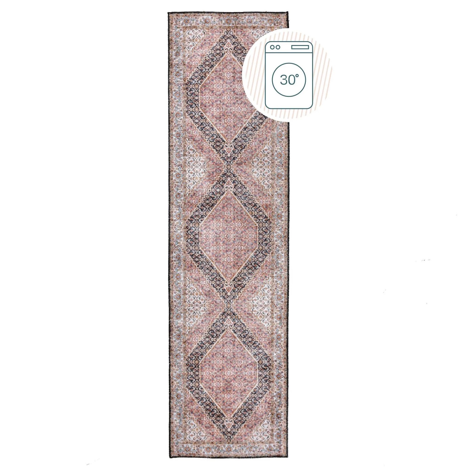 Flair Rugs Vintageteppich Briony Vintage 60 cm x 230 cm Rosa