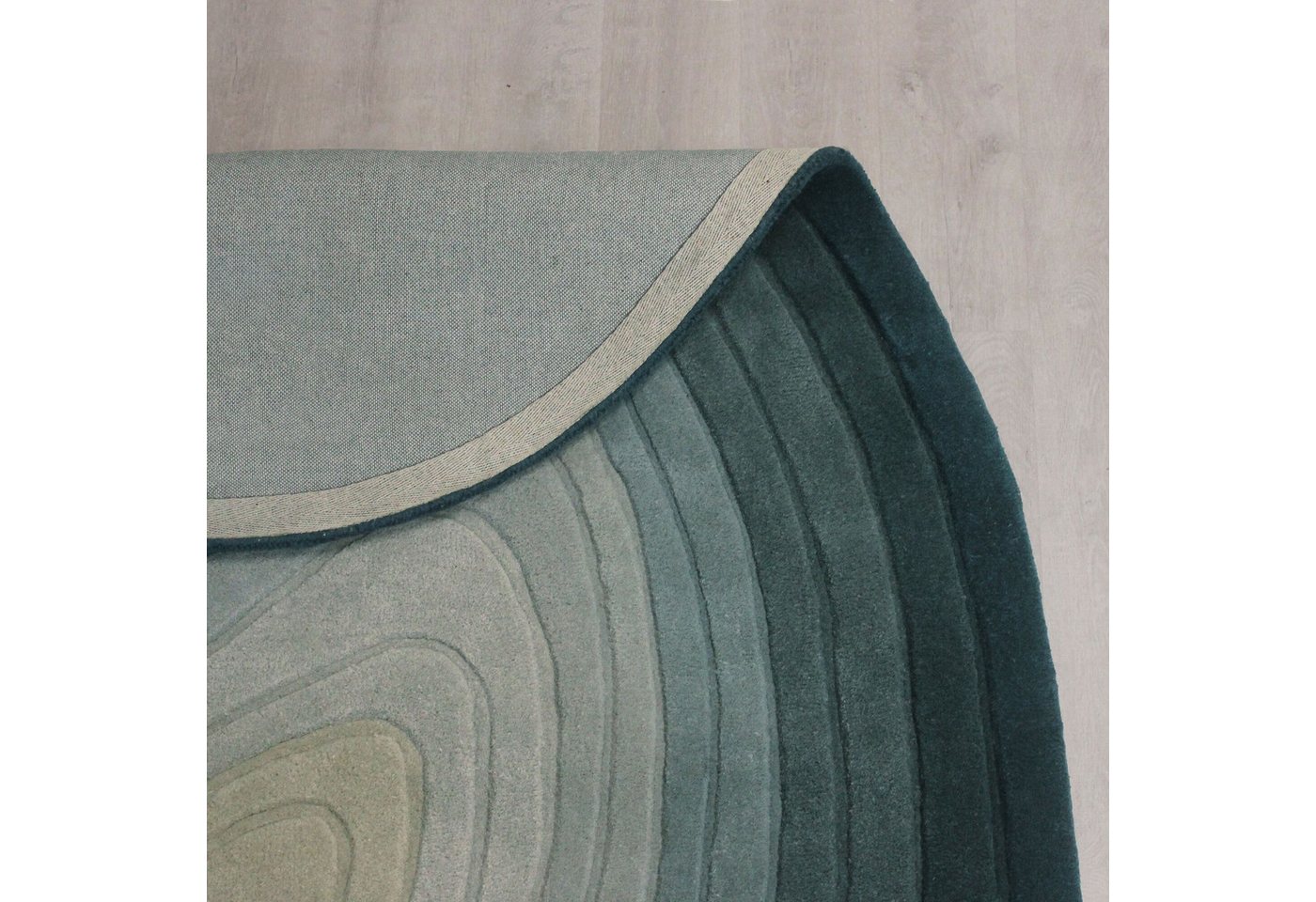 Flair Rugs Wollteppich Puddle Wool 160 cm x 230 cm Blau Bild 5