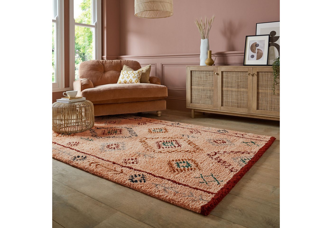 Flair Rugs Hochflorteppich Sahara Shaggy 160 cm x 230 cm Rosa Bild 3