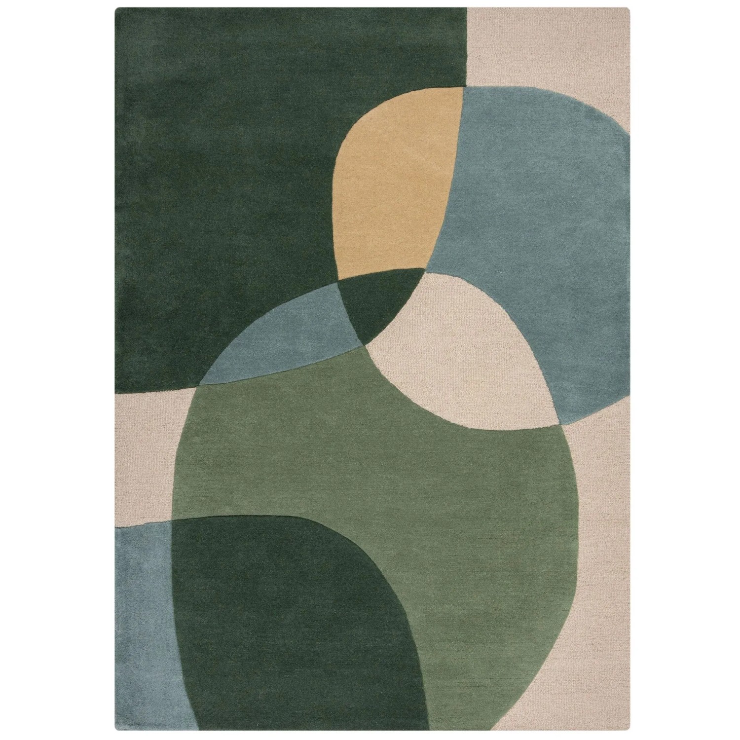 Flair Rugs Wollteppich Glow 200 cm x 290 cm Grün-Blau