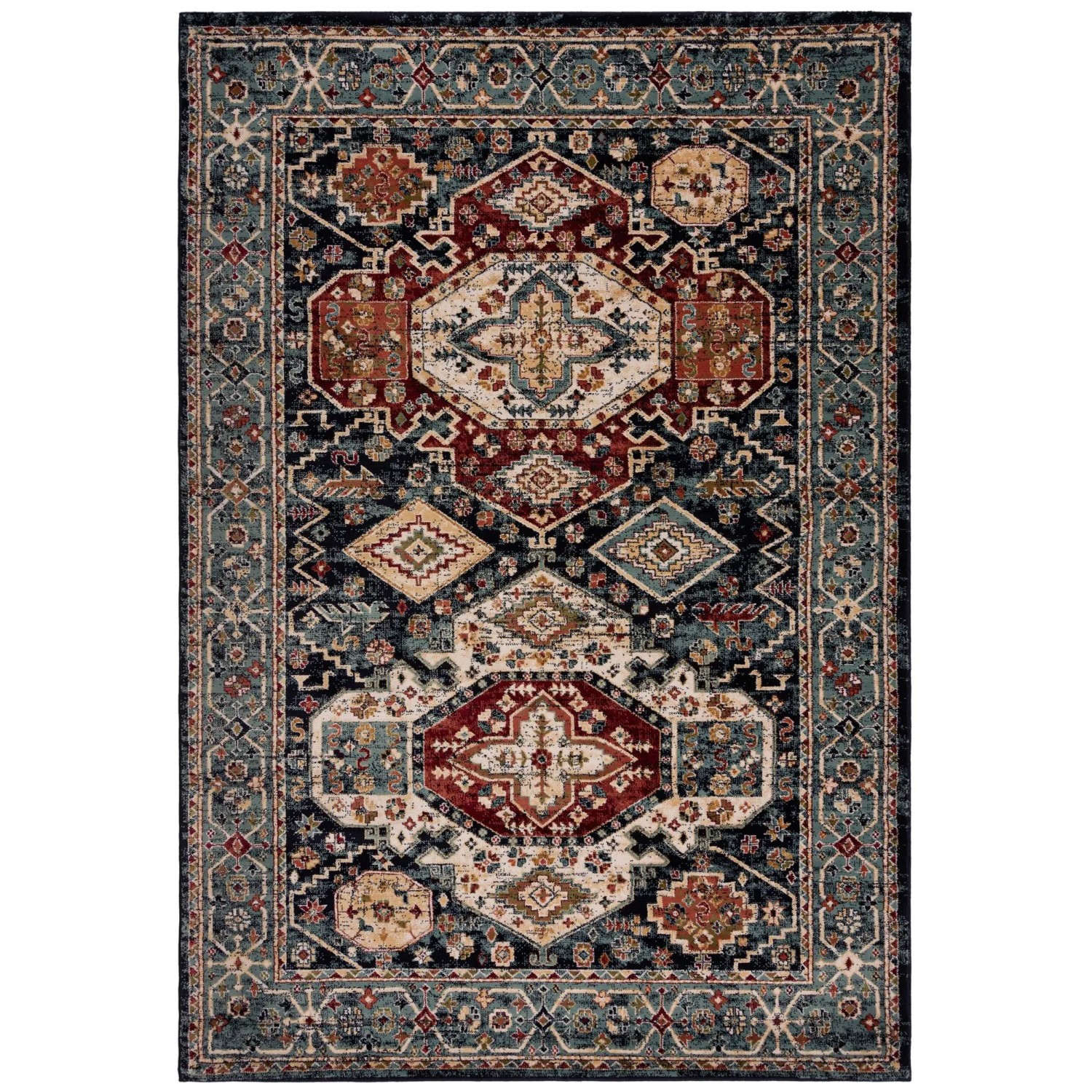 Flair Rugs Vintageteppich Gillingham 200 cm x 290 cm Blau