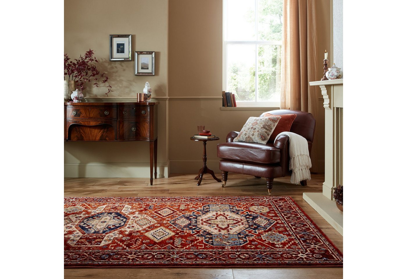 Flair Rugs Vintageteppich Gillingham 160 cm x 230 cm Rot Bild 4