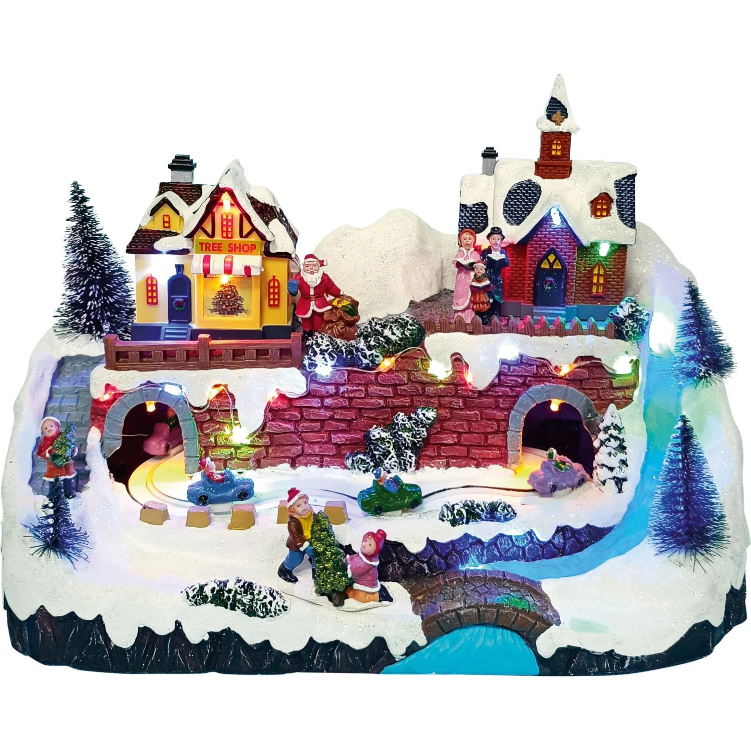 OBI Weihnachtsdorf Figur Mehrfarbig Beleuchtet 33 cm