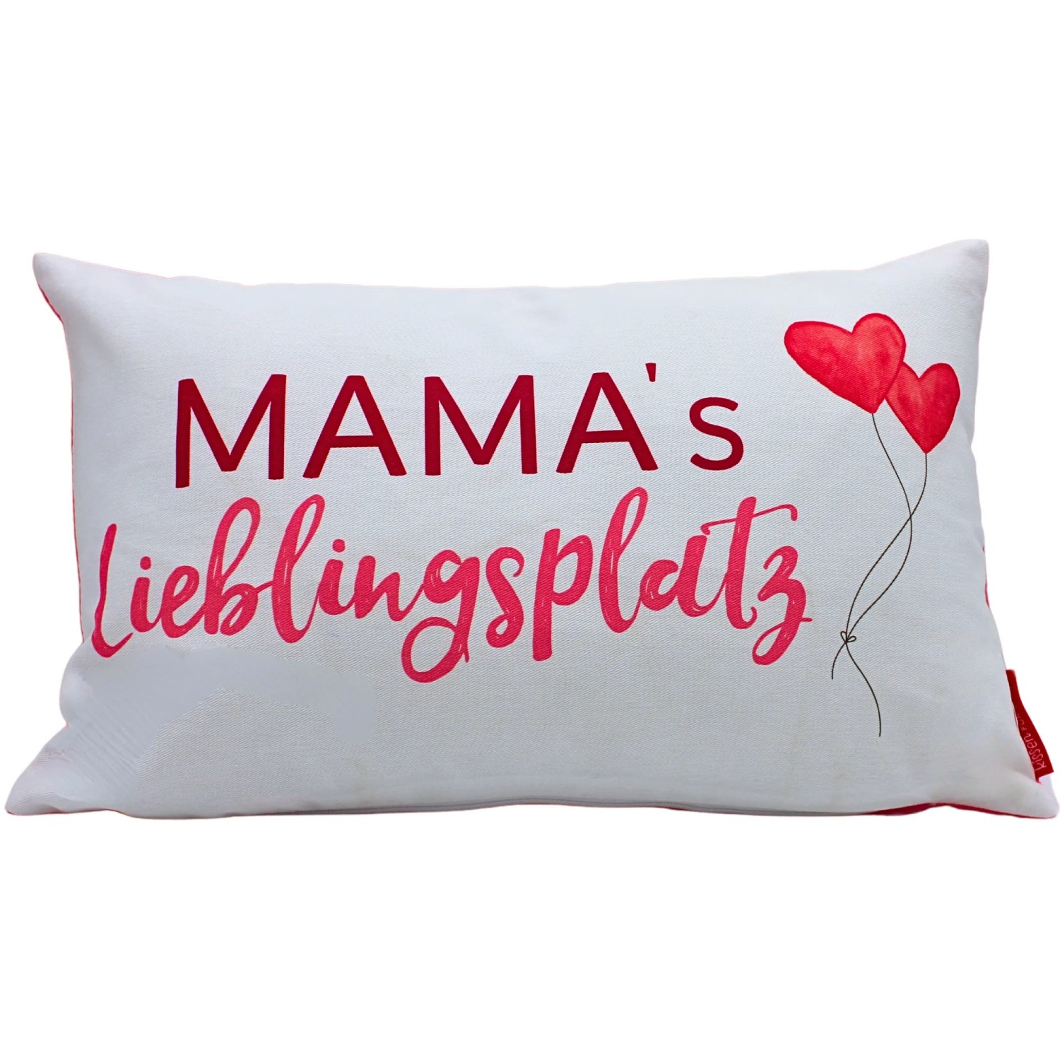 Dekohelden24 Zierkissen Sofakissen Kuschel Kissen Dekokissen Loungekissen Mamas Lieblingsplatz L/B/H 40 x 13 x 23 cm