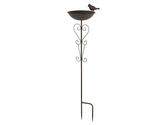 Dobar Vogeltränke mit Stab Cortenstahl 700 ml Schwarz